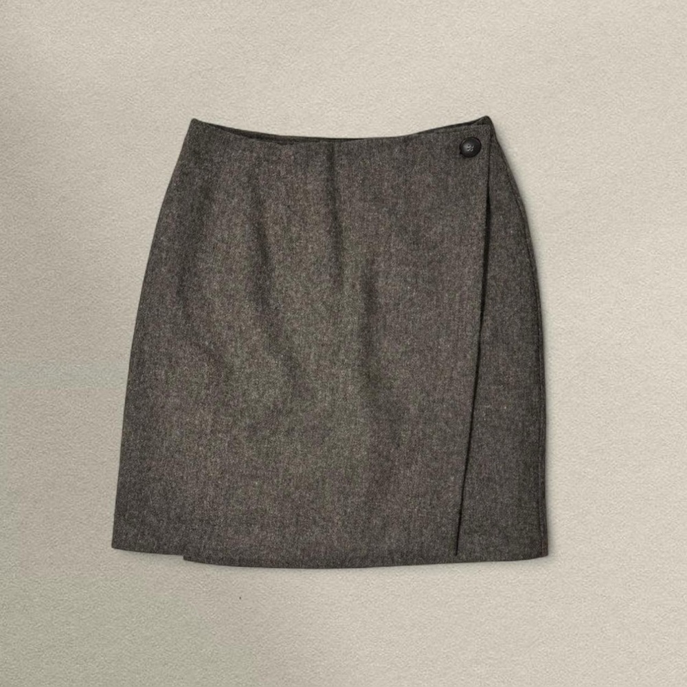 Vintage David Hollis Gray Wool Wrap Skirt‎